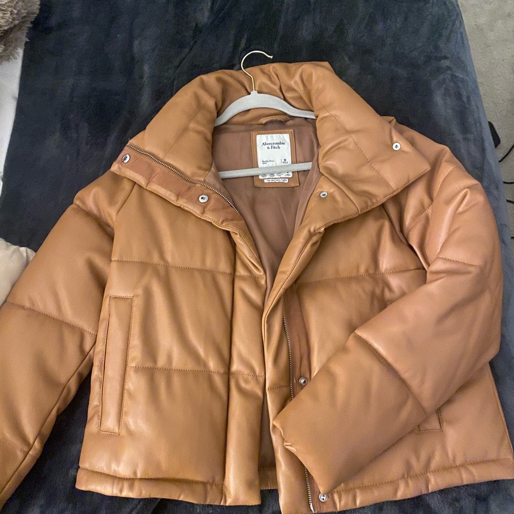 Abercrombie leather bomber jacket
